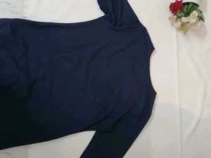Elegant Navy Blue Kurti | Embroidered Neck | New