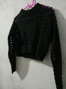 Black Color Korean Knitted Top ❤❤❤❤❤