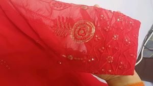 Elegant Red Ethnic flared one piece