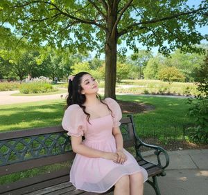 baby Pink kawaii organza Sleeve Midi dress 💕