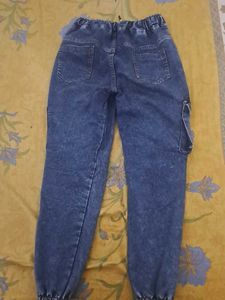 Blue Denim Cargo Pants