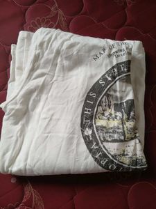 Thrifted Thin White Hoodie T-Shirt