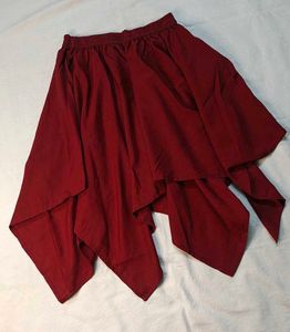 Burgundy Asymmetrical Skirt