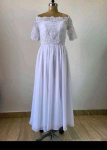 Elegant White Lace Maxi Dress