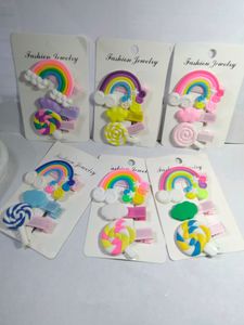 Colourful Candy Rainbow Hair Clips for Girls