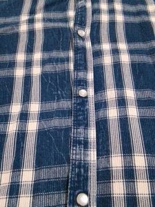 Blue Plaid Button-Down Shirt