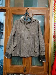 🇳🇿💫💗Cute Brown Buttoned Hooded Coat