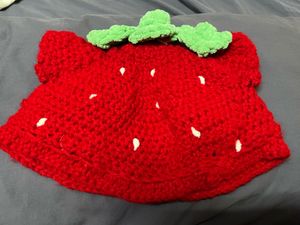 Strawberry Handmade Crochet Beanie