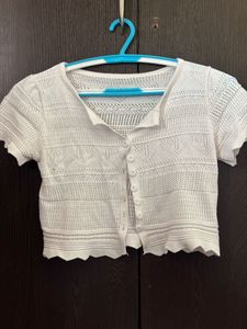 Cute White Knit Cardigan