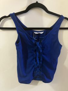 Blue Tie-Up Tank Top By Only