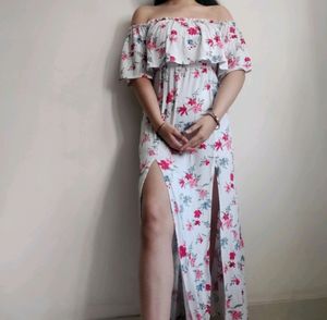 Off Shoulder Slit Dress
