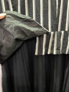 Korean Thrifted Black Net Middie Dress