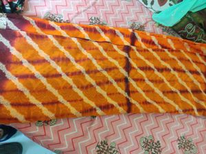 Orange &brown Saree