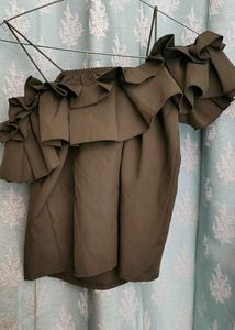 Mehendi Green Ruffle Top