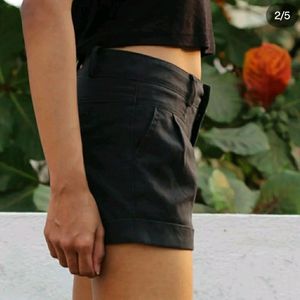 Low Waist Black Denim Shorts