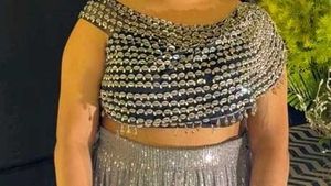 Silver Embellished Lehenga Choli Set