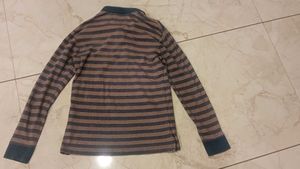 Mufti Striped Long Sleeve Polo Shirt