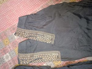 Zari Work Grey Kurta Plazo
