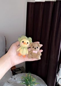 Crochet Plushie Set: Duck & Teddy Bear