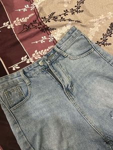 Ripped Denim Shorts