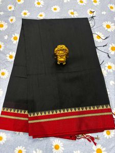 Elegant Black Cotton Saree