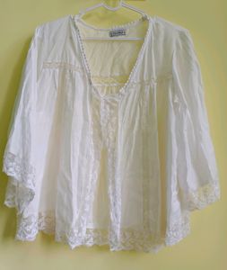 🍒White Patchwork Detailed Shrug