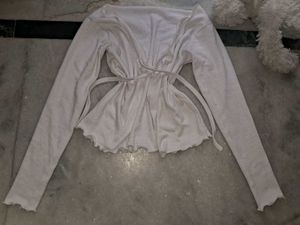 Ribbed Knot Up Full Sleeve Top Women