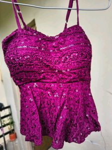 Burgundy Peplum Top