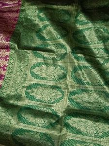 Purple &amp; Green Banarasi Silk Saree