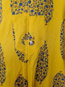 Yellow Printed Kurti