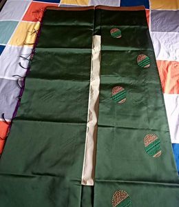 Green Embroidered Silk Fabric