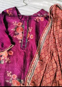 Kurta Set With Plazzo And Dupatta