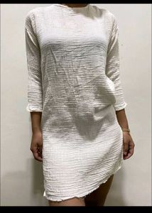 White Textured Dress
