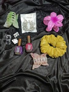 New Earrings Rubber Band Hair Clip Nail Paint