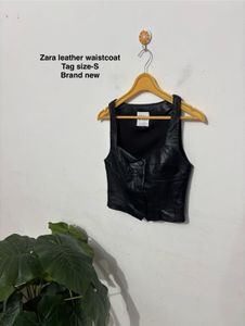 Zara Authentic Leather Waistcoat