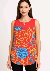 2 Floral Print Sleeveless Top