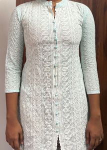 Skyblue Chikankari Kurta