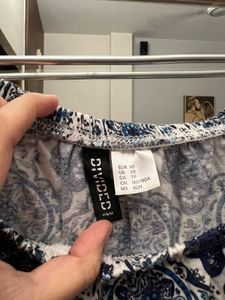 Off Shoulder Blue And White H&amp;M Top.