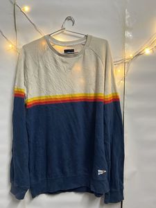 vintage Retro Striped Crewneck Sweatshirt