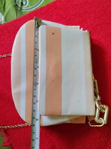 Striped Chain Crossbody Bag