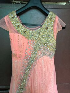Elegant Peach Anarkali Gown