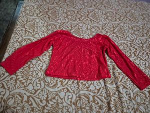 Red Long Sleeve Top