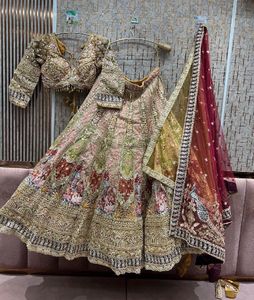 Gorgeous Gold Lehenga Choli With Double Dupatta