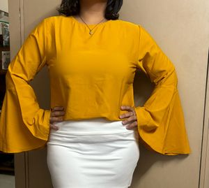 Mustard Yellow Solid Women’s Top
