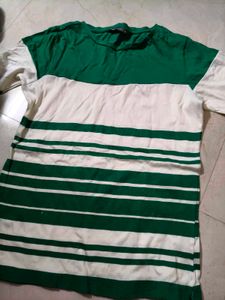 Green &amp; White Striped