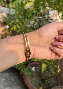 Gold Pleated Bracelet