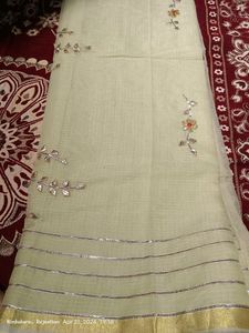 Light Green Gota Pati Cotton Saree