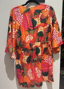 Sassafras Floral Front Tie Know Jumpsuit