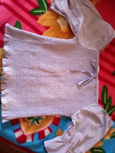 Lilac Smocked Ruffle Top