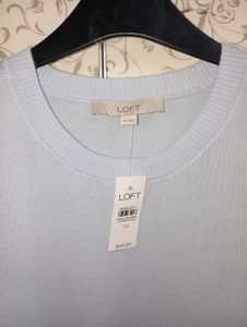 LOFT Sweater NWOT eyelet sleeves